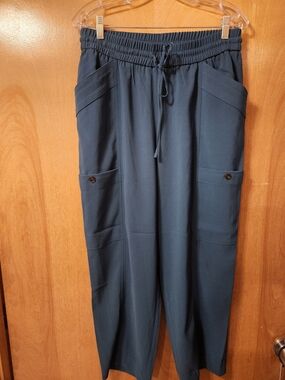 Express Wide Leg Cargo Pants in Dark Teal